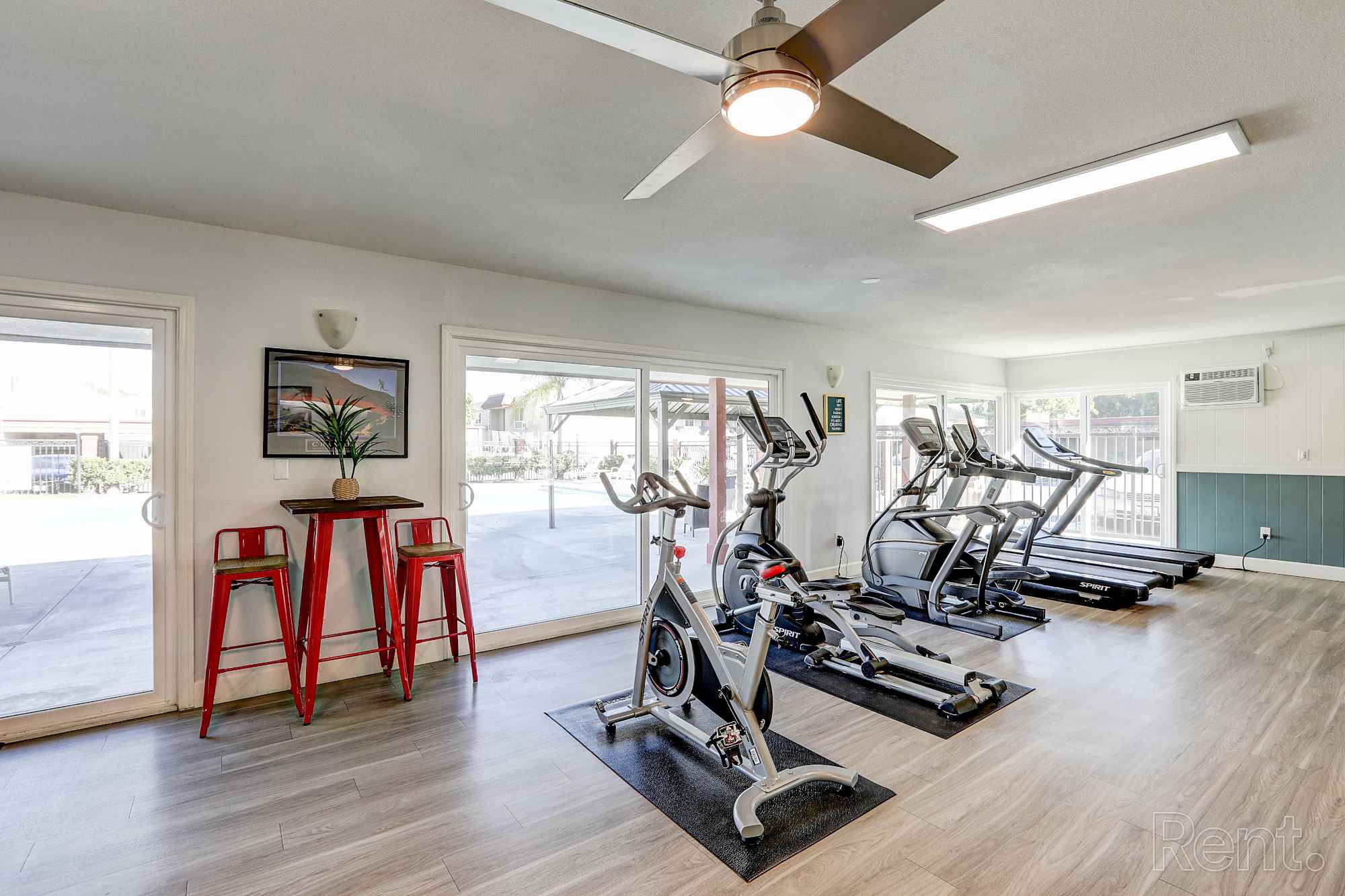gym treadmills at Chateau de Ville