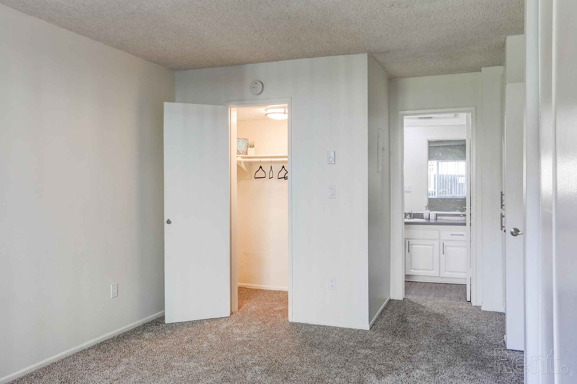 bedroom showing closet and bathroom floorplan j at Chateau de Ville